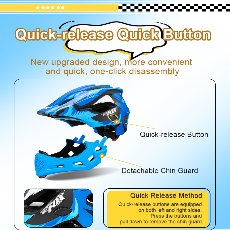 BATFOX Kids Full Face Bike Hel - Mountain Biking Helmet Kids recension och pris