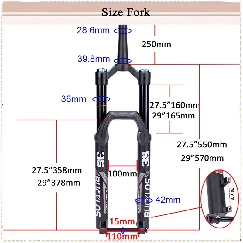 BUCKLOS 27.5/29 Inch MTB Air S - Mtb Fork Air recension och pris