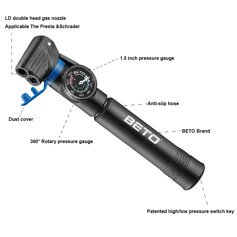 BETO Bicycle Pump Mini Hand Pu - Mtb Fork Air recension och pris