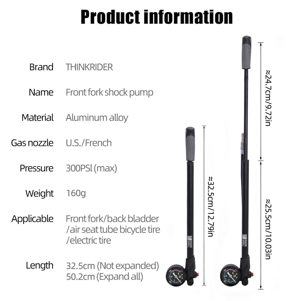 ThinkRider Portable High-press - Mtb Fork Air recension och pris